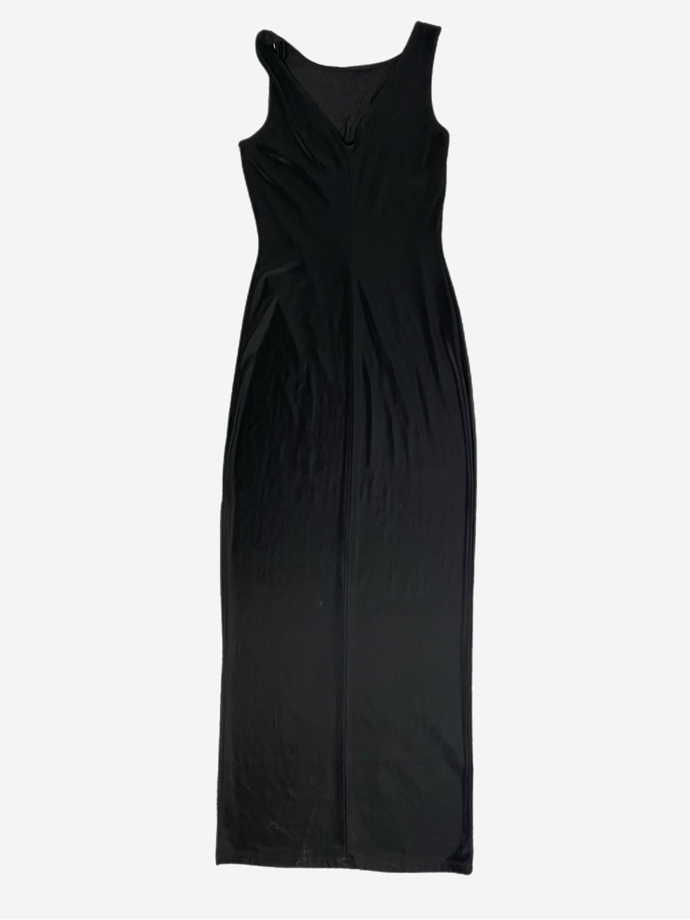 Vintage 90s Per Seption Black floral beaded maxi dress formal stretch XS/S - Picture 12 of 12